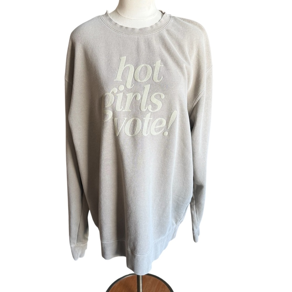 Women's Light Gray Slogan Sweatshirt